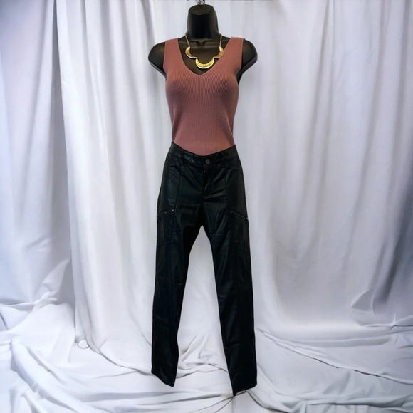 White House black market coated black moto skinny jean size 6 - Picture 2 of 10